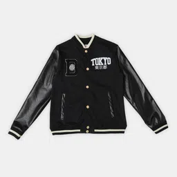 R&B Boys Typography Printed Cotton Bomber Jacket-picture-14