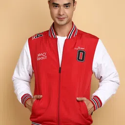 V-Mart Typography Printed Mandarin Collar Cotton Bomber Jacket-picture-18