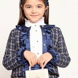 One Friday Girls Self Design Crop Tailored Jacket-picture-21
