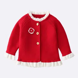 StyleCast Girls Red Self Design Insulator Cotton Tailored Jacket-picture-23