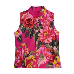 A.T.U.N. Boys Magenta-Pink & Green Printed Pure Cotton Nehru Jacket-picture-38