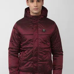 V Dot Men Solid Padded Jacket-image-0