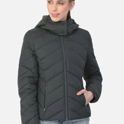 Woods Women Green Water Resistant Padded Jacket-picture-19