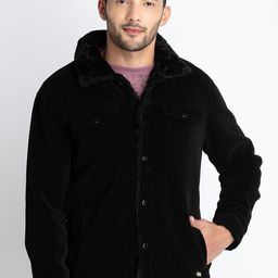 Status Quo Spread Collar Faux Fur Trim Padded Jacket-picture-47