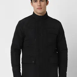 Van Heusen Flex Men Mock Collar Solid Casual Quilted Jacket-image-40