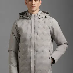 Louis Philippe Men Hooded Solid Casual Padded Jacket-picture-10