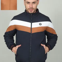 Cantabil Men Colourblocked Reversible Open Front Jacket-picture-29