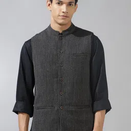Fabindia Woven-Design Woollen Nehru Jacket-picture-40