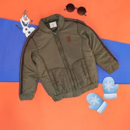 Pantaloons Junior Boys Olive Green Bomber Jacket-image-0