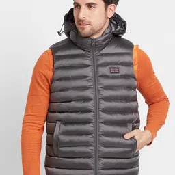 Being Human Sleeveless Hooded Puffer Jacket-picture-15