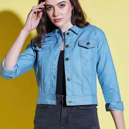 BUY NEW TREND Lightweight Crop Denim Jacket-image-81