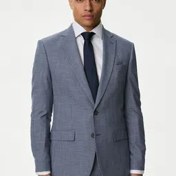 Marks & Spencer Printed Notched Lapel Double Vent Slim-Fit Single Breasted Blazers-picture-22