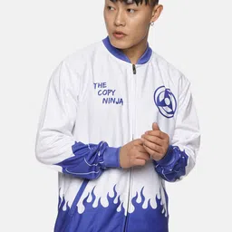 Fans Army Naruto Anime Graphic Printed Mandarin Collar Bomber Jacket-picture-36