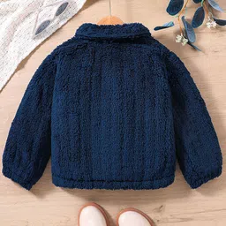 StyleCast Girls Navy Blue Spread Collar Bomber Jacket-image-65