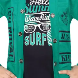 BAESD Boys Typography Printed Collarless Lightweight Open Front Jacket image 3