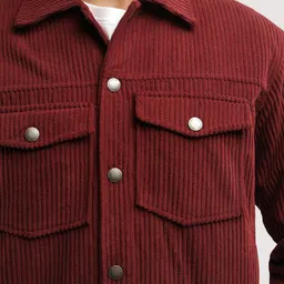 CHKOKKO Men Corduroy Crop Denim Jacket image 5