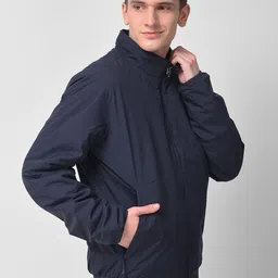 Woodland Men Blue Water Resistant Bomber Jacket image 4