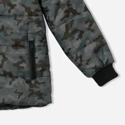 R&B Boys Grey & Black Camouflage Puffer Jacket image 3