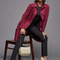 DressBerry Spread Collar Longline Tailored Jacket image 5