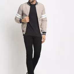 HOUSE OF VEDAS Mock Collar Lightweight Bomber Jacket image 3