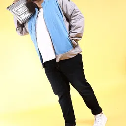 hardsoda by the indian garage co HARDSODA Colourblocked Lightweight Bomber Jacket image 5