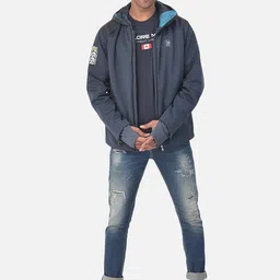 Woodland Men Teal Water Resistant Bomber Jacket image 4