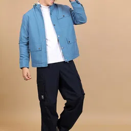 HIGHLANDER Hooded Neck Long Sleeve Zip Detail Tailored Jacket image 2