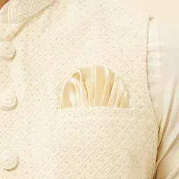 Manyavar Woven Design Mandarin Collar Nehru Jacket image 4