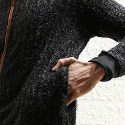 Campus Sutra Cotton Mock Collar Knitted Jacket image 5