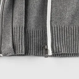 StyleCast Boys Grey Mock Collar Insulator Cotton Open Front Jacket image 2