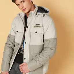 Wrangler Colourblocked Hooded Puffer Jacket image 1