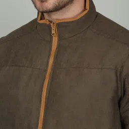 Cantabil Men Suede Reversible Open Front Jacket image 4
