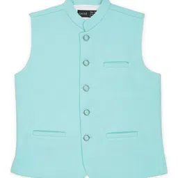 CAVIO Boys Mandarin Collar Sleeveless Pure Cotton Nehru Jackets image 1