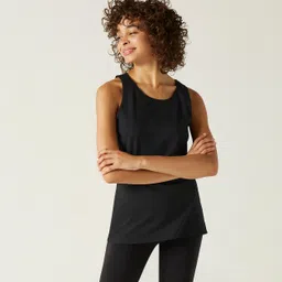 domyos Women's Cotton Gym Tank 100 - Black-picture-20