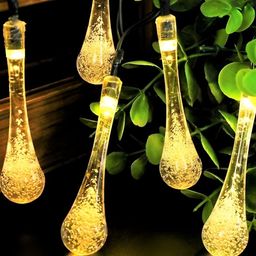 SPARK WORLD Yellow Teardrop Shaped String Lights-picture-26