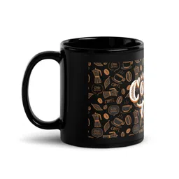 RISH Black & Brown Printed Ceramic Glossy Coffee Mug 325 ml-image-90