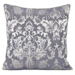 Home Blue & Silver-Toned Ethnic Motifs Printed Jacquard Square Cushion Cover image 4