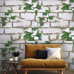 Asian royal White & Brown Abstract Printed Self Adhesive Waterproof Wall Sticker image 5