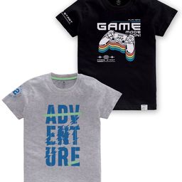 CODEZ Boys Pack Of 2 Printed Cotton T-shirts-picture-40