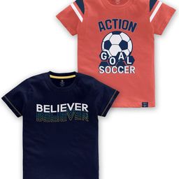 CODEZ Boys Pack Of 2 Printed Cotton T-shirts-picture-43
