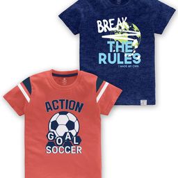 CODEZ Boys Pack Of 2 Graphic Printed Short Sleeves Cotton T-shirts-picture-46