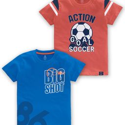 CODEZ Boys Pack Of 2 Graphic Printed Short Sleeves Cotton T-shirts-picture-32