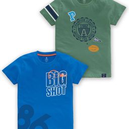 CODEZ Boys Pack Of 2 Graphic Printed Short Sleeves Cotton T-shirts-picture-39