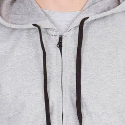 Fleximaa Men Pack of 2 Grey and Charcoal Melange Hooded Sweatshirt image 3