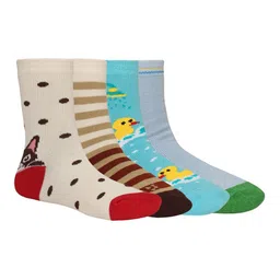 Creature Unisex Kids Pack of 4 Printed Multicolored Cotton Socks-picture-47