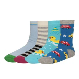 Creature Kids Pack of 4 Multicolored Printed Assorted Cotton Socks image 5