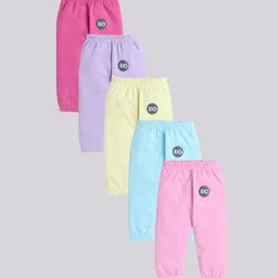 EIO Kids Pack Of 5 Pure Cotton Mid Rise Joggers-picture-26
