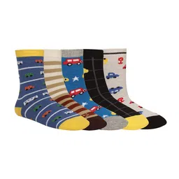 Creature Unisex Kids Pack of 5 Printed Multicolored Cotton Socks-picture-31