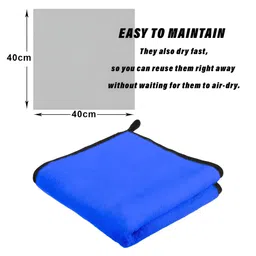 Kuber Industries 5 Pieces Blue 400 GSM Microfiber Kitchen Towels With Hanging Loop image 5