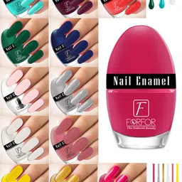 FORFOR Set of 6 Jazzy Long Lasting Glossy Nail Polish - 5 ml each image 3